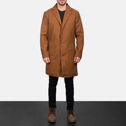 
Petrillo Khaki Wool Single Breasted Ledermantel für Herren in Khaki Synthetic Wool - Vorderansicht & maßgeschneiderte Silhouette | Online Kaufen