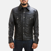 Black Sheepskin leather Jacket - Rückansicht mit passgenauen Schultern &amp; sauberem Saum