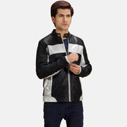 
Randolf Silver Schwarz Leder-Bikerjacke für Herren - Vorderansicht & maßgeschneiderte Silhouette | Online Kaufen