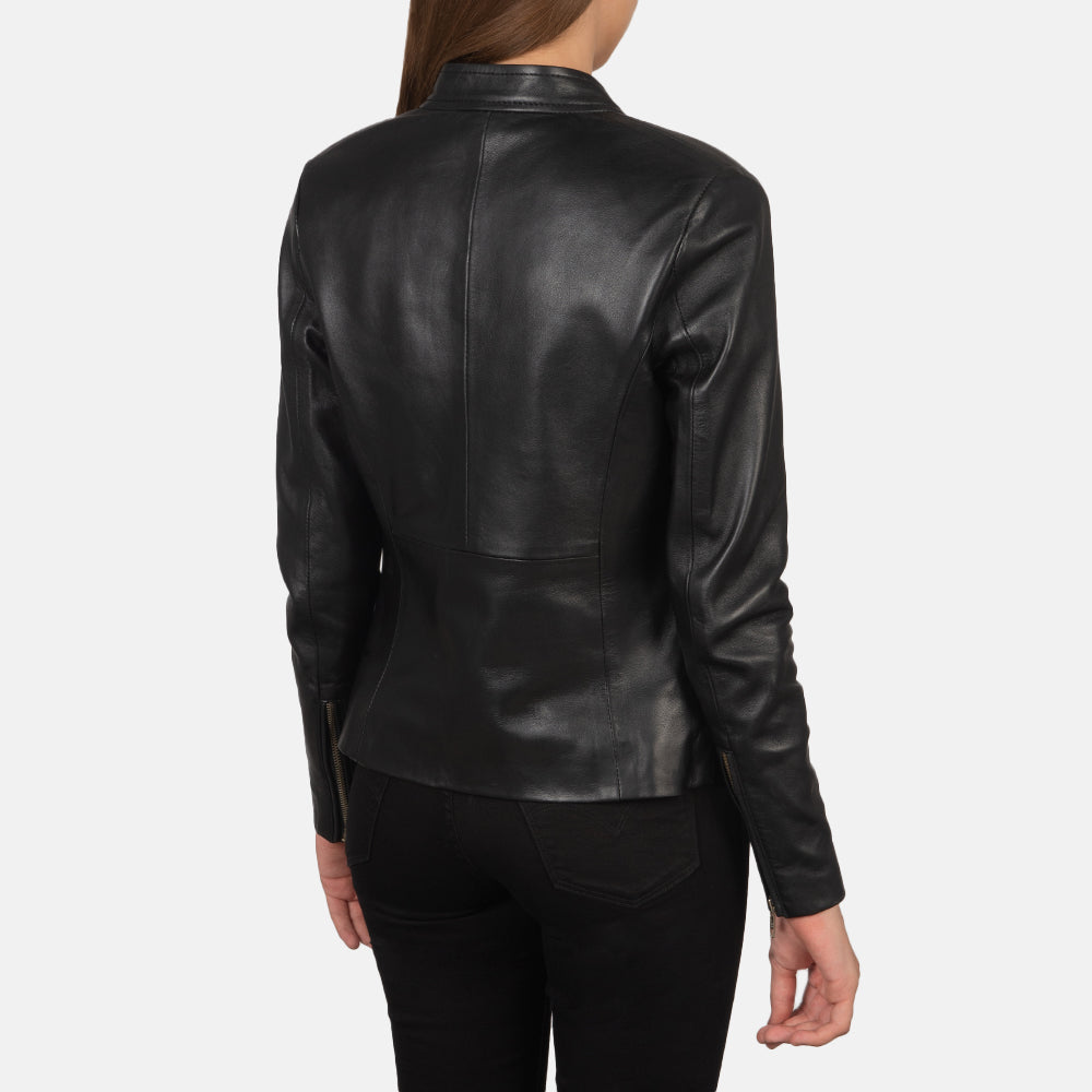Rave Braun Leder-Bikerjacke für Damen – Zusätzliche Produktansicht 5