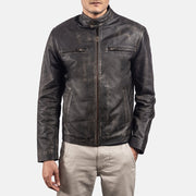 Rustic Leder-Bikerjacke für Herren – Zusätzliche Produktansicht 3