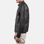 Rustic Leder-Bikerjacke für Herren – Zusätzliche Produktansicht 4