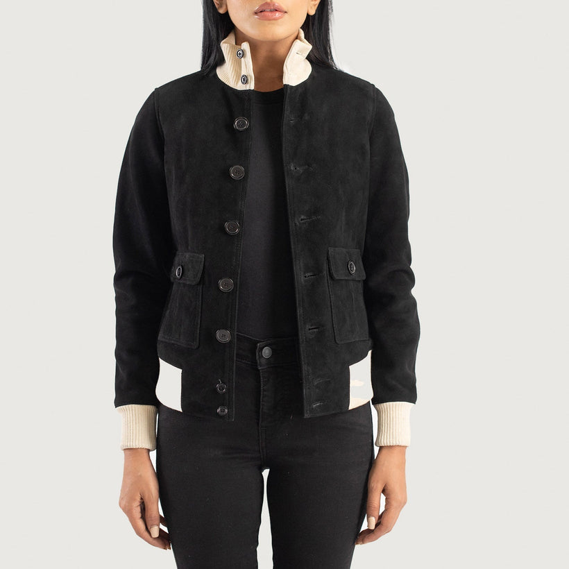 Sasha A1 Leder-Bomberjacke für Damen