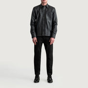 
Detailansicht of Shirt & Buttons Hardware on Scout Schwarz Leather Shirt für Herren