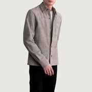 
Grey Goatskin suede Jacket - Rückansicht mit passgenauen Schultern & sauberem Saum