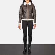 
Sherilyn B-3 Schwarz Leder-Bomberjacke für Damen – alternate product view 3