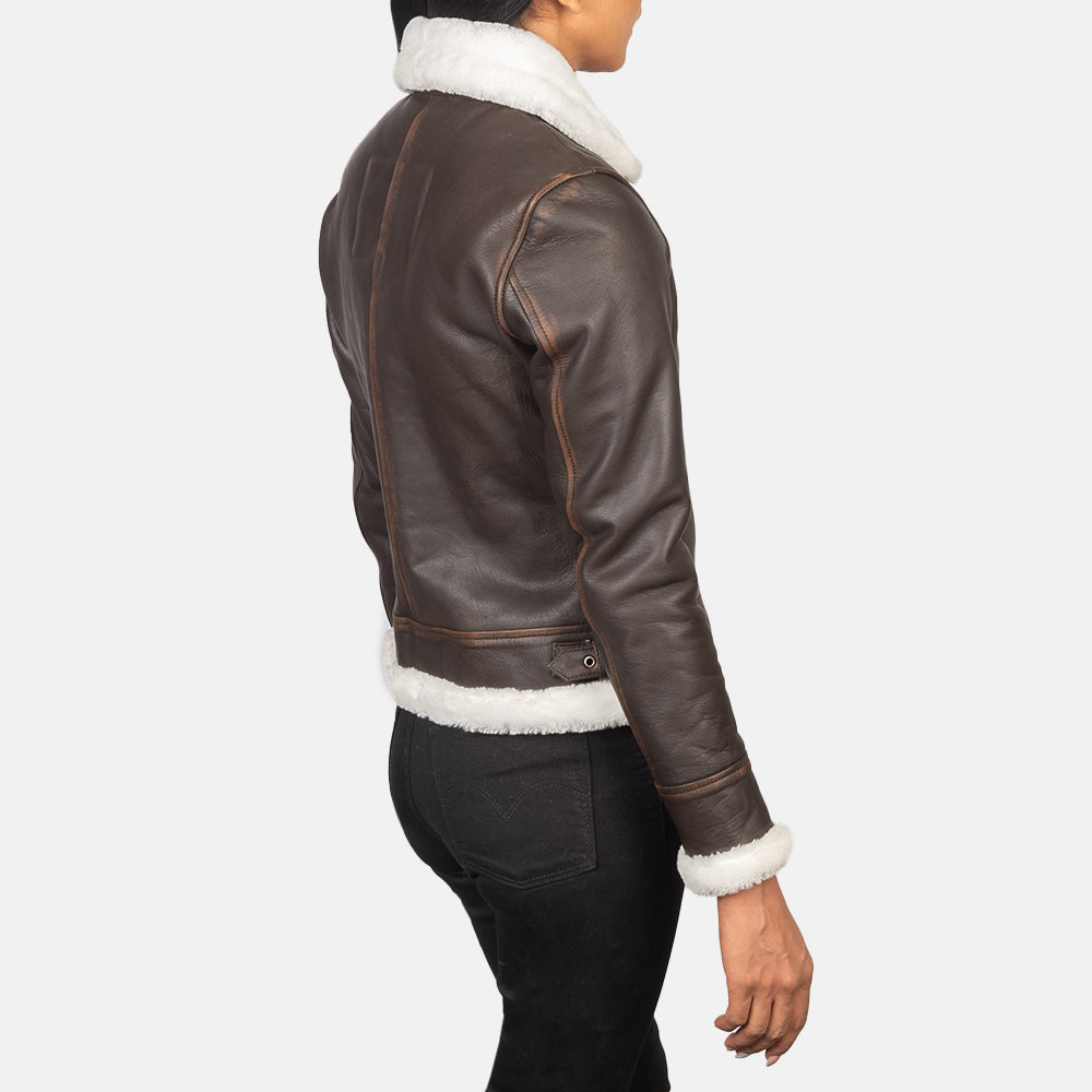 
Sherilyn B-3 Schwarz Leder-Bomberjacke für Damen – alternate product view 5