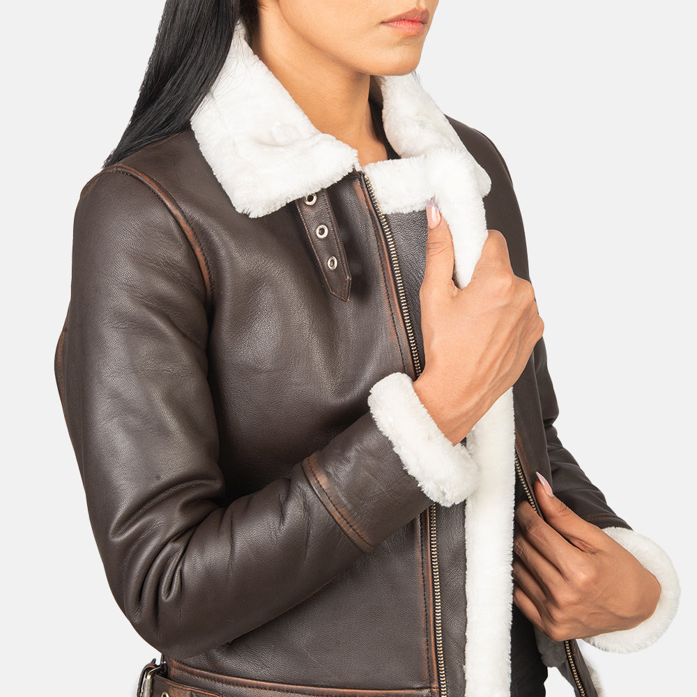 
Sherilyn B-3 Schwarz Leder-Bomberjacke für Damen – alternate product view 6