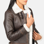 
Sherilyn B-3 Schwarz Leder-Bomberjacke für Damen – alternate product view 6