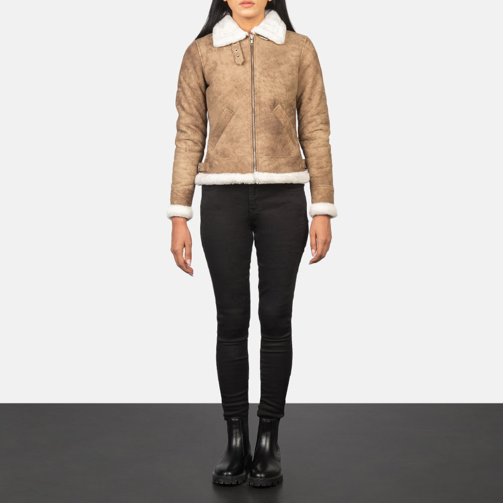 
Sherilyn B-3 Schwarz Leder-Bomberjacke für Damen – alternate product view 3