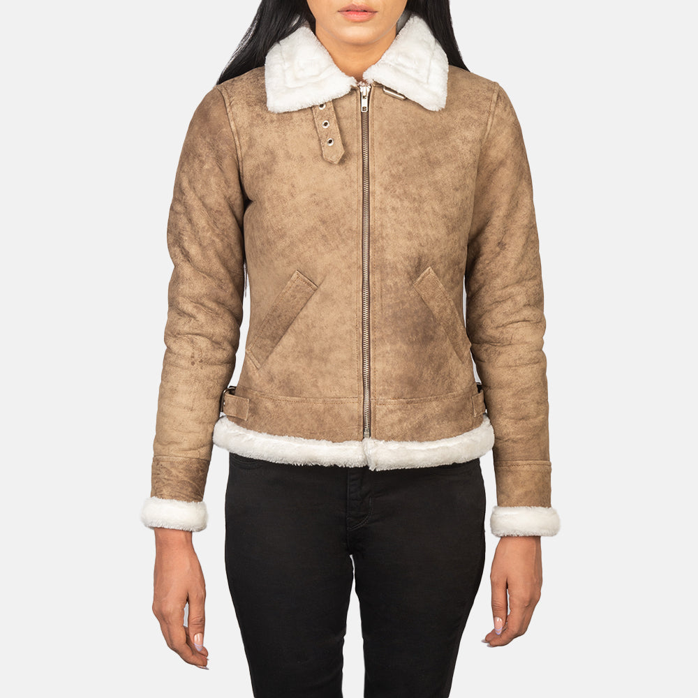 
Sherilyn B-3 Schwarz Leder-Bomberjacke für Damen – alternate product view 4