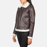 
Sherilyn B-3 Schwarz Leder-Bomberjacke für Damen – alternate product view 2