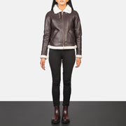 
Sherilyn B-3 Schwarz Leder-Bomberjacke für Damen – alternate product view 3