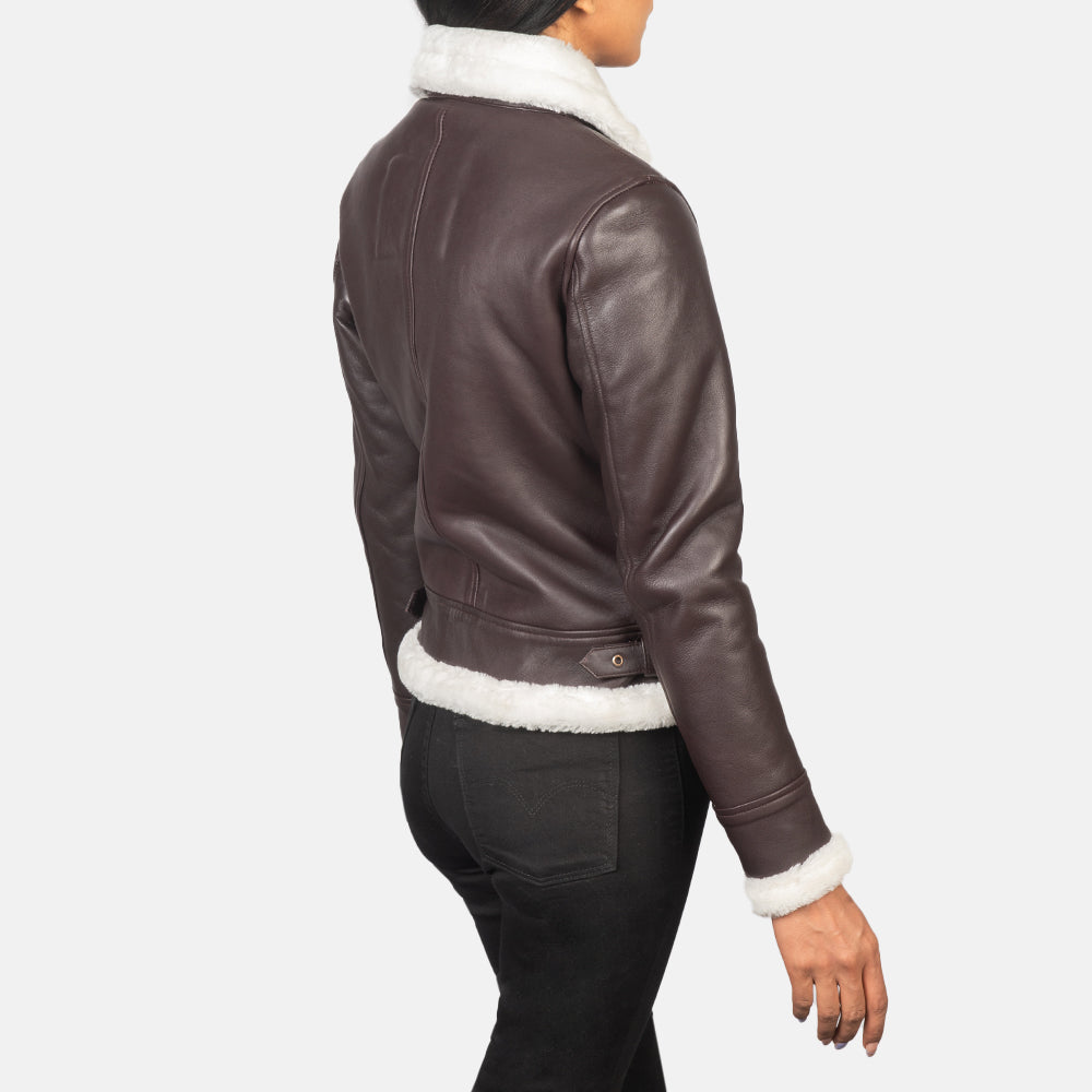 
Sherilyn B-3 Schwarz Leder-Bomberjacke für Damen – alternate product view 5