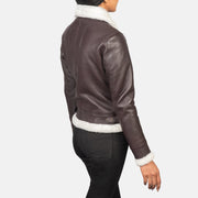
Sherilyn B-3 Schwarz Leder-Bomberjacke für Damen – alternate product view 5