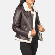 
Sherilyn B-3 Schwarz Leder-Bomberjacke für Damen – alternate product view 6