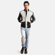 
Detailansicht of Band with snap button & Zipper with button flap Hardware on Spade Silver Schwarz Leder-Bomberjacke für Herren