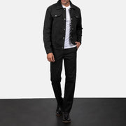 Men's Stallon Black Suede Jacket - Seitenansicht mit ergonomischem Ärmelschnitt