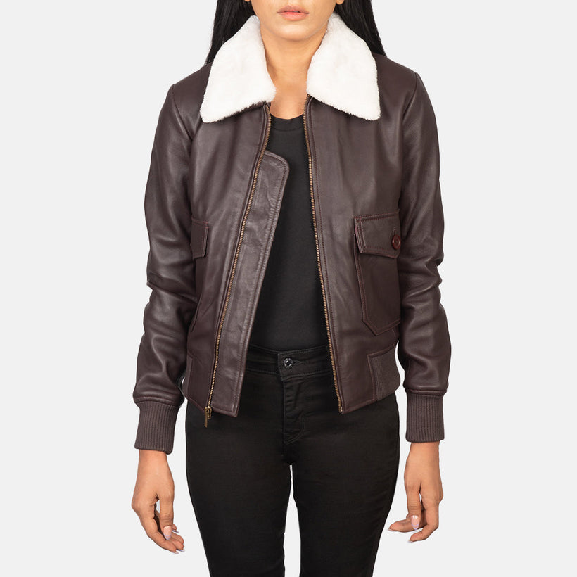 Stella G-1 Leder-Bomberjacke für Damen