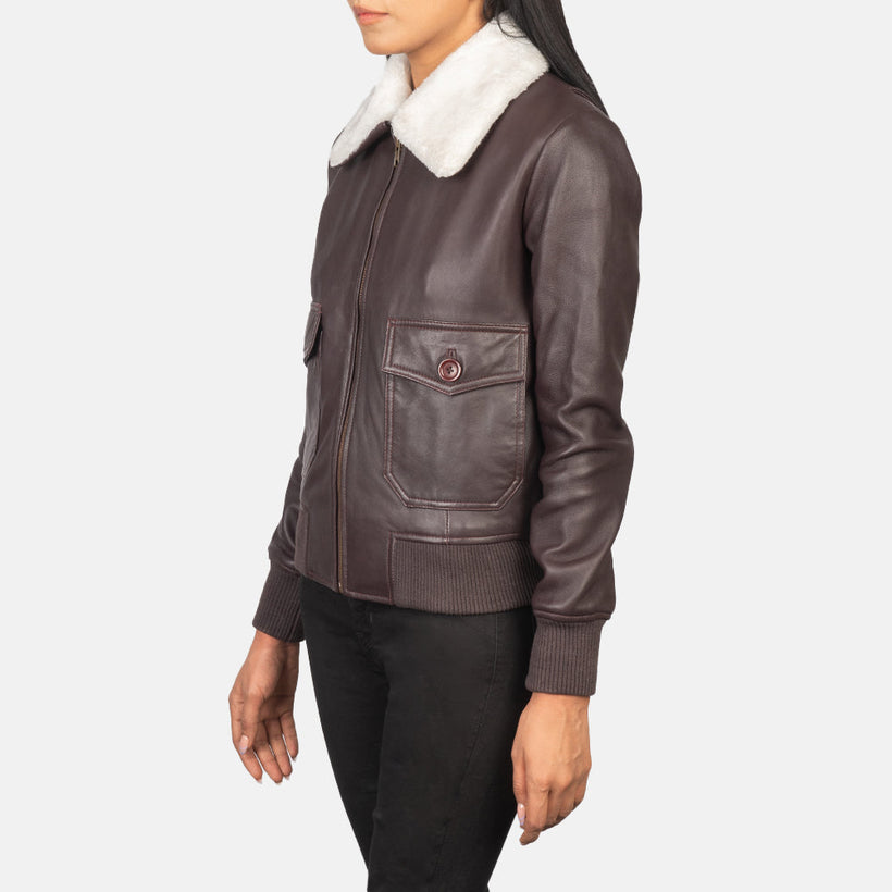 Stella G-1 Leder-Bomberjacke für Damen