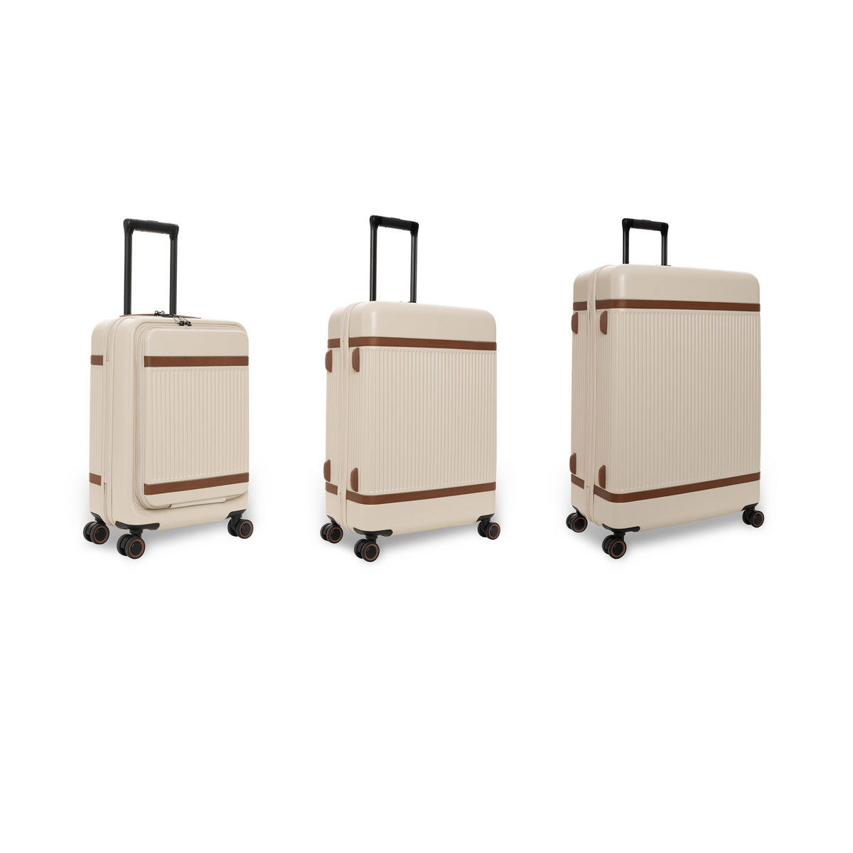 Sandy Beach Suitcase Set Front Pocket Zuna für Damen, front view