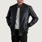 Men's Sven Mocha Suede Bomber Jacket - Seitenansicht mit ergonomischem Ärmelschnitt