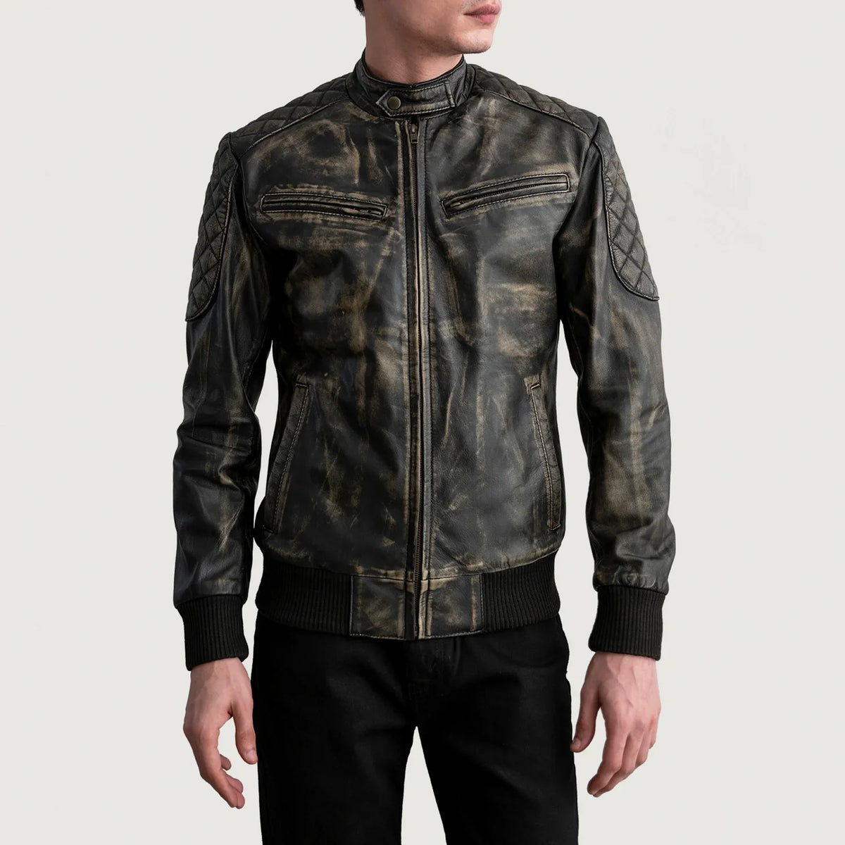 Sven Leder-Bomberjacke für Herren – Zusätzliche Produktansicht 3