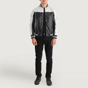 
Terrance Schwarz Varsity Lederjacke für Herren – alternate product view 3