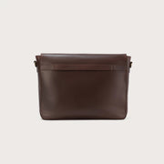 
The Carismatico Vintage Brown Leather Messenger Bag For Men & Women - Strukturierte Seitenansicht mit Faltentiefe & Erweiterungsvolumen