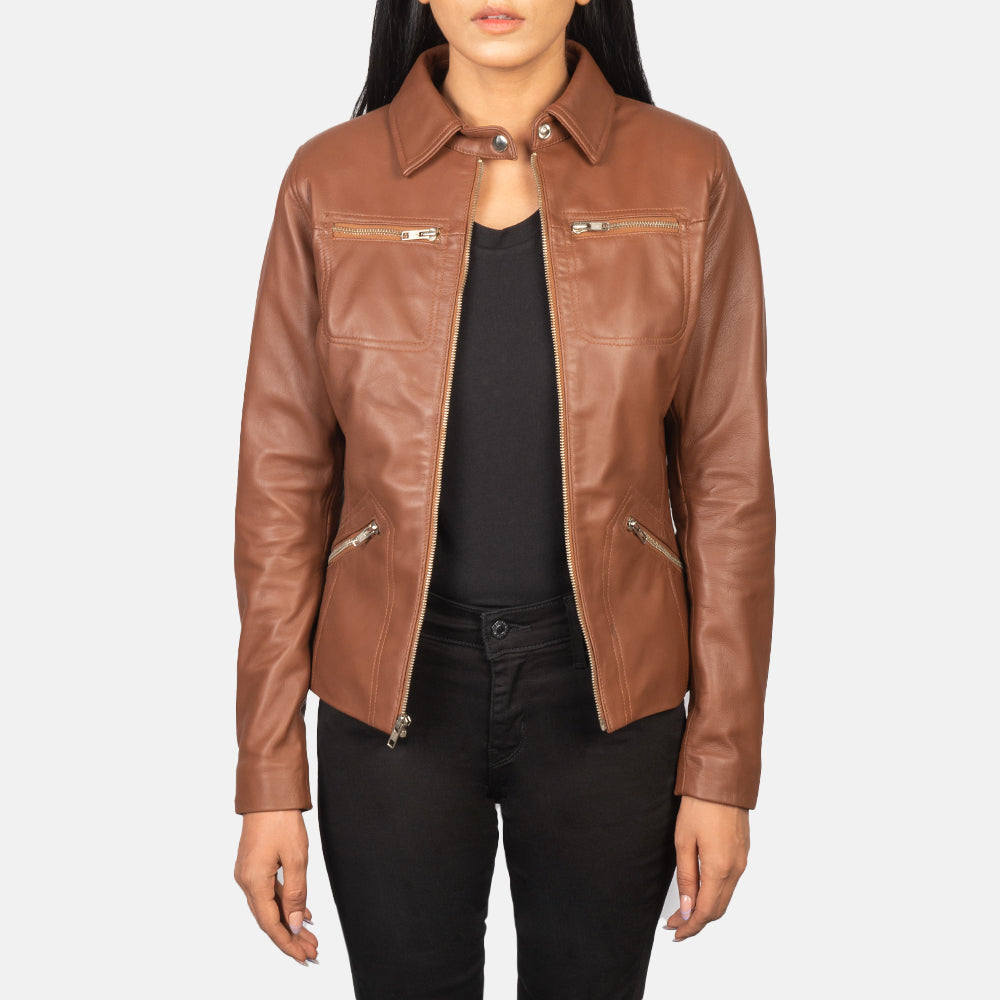 
Tomachi Rot Lederjacke für Damen – alternate product view 1