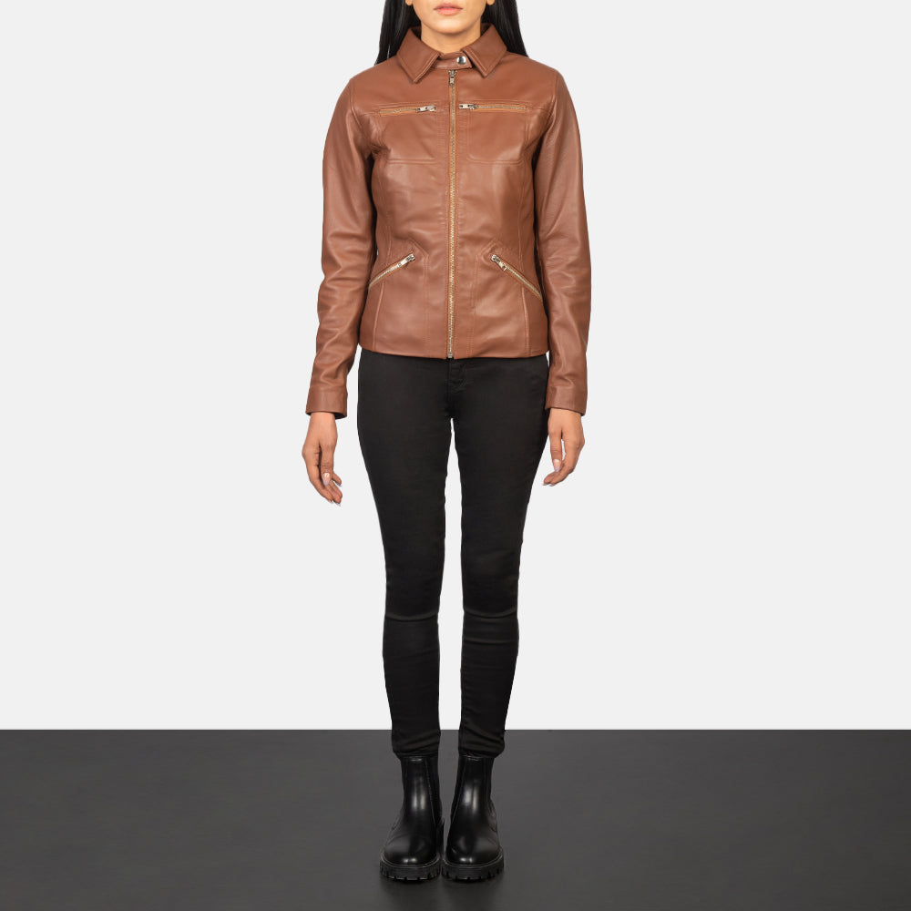 
Tomachi Rot Lederjacke für Damen – alternate product view 3