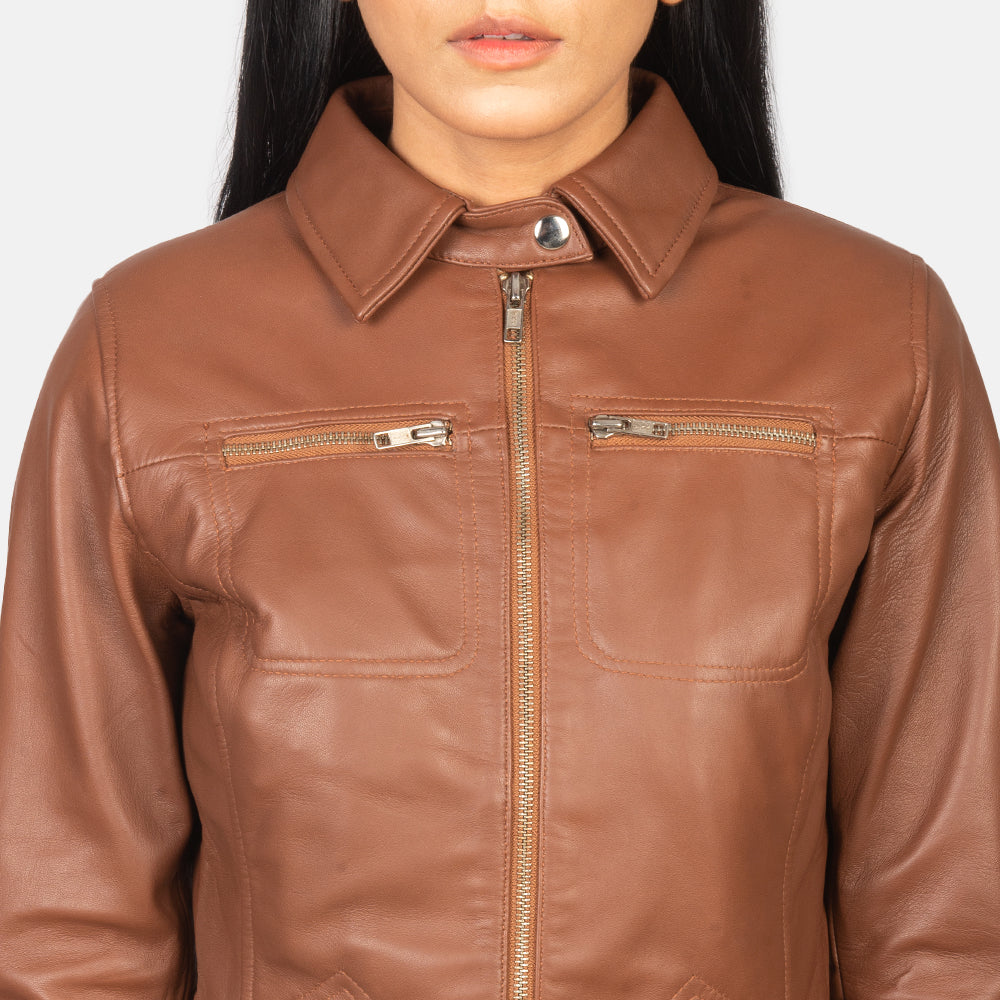 
Tomachi Rot Lederjacke für Damen – alternate product view 6