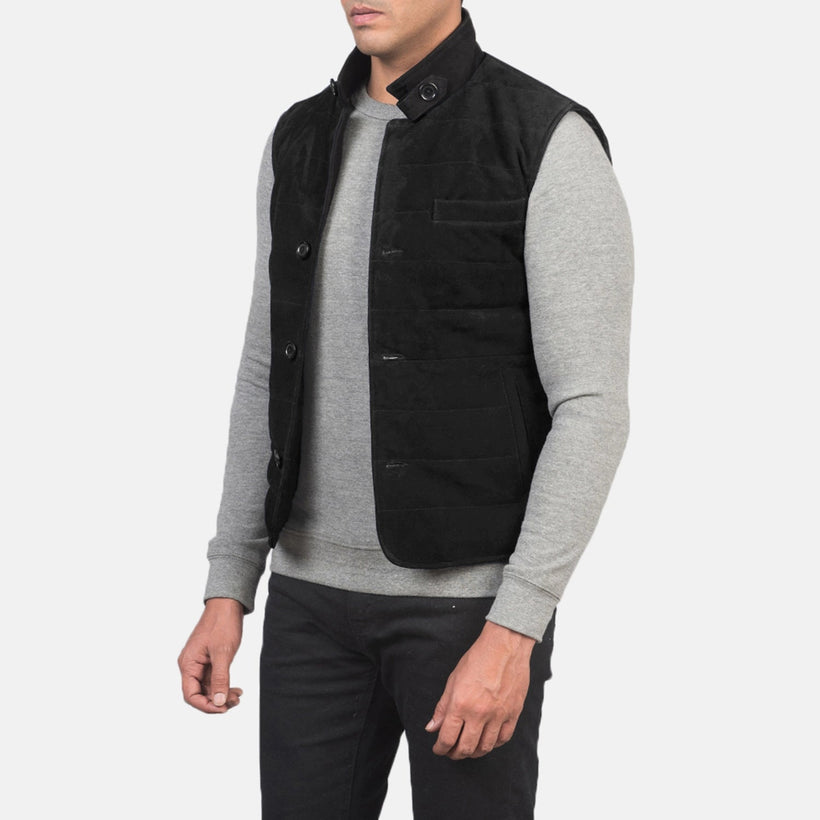 Tony Schwarz Suede Vest für Herren
