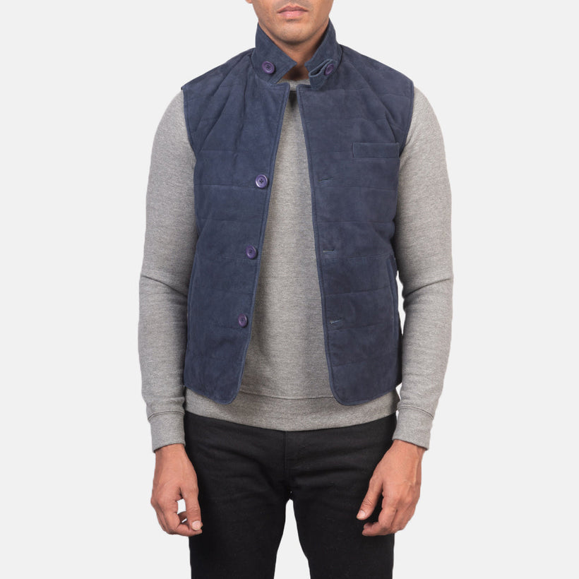 Tony Blau Suede Vest für Herren