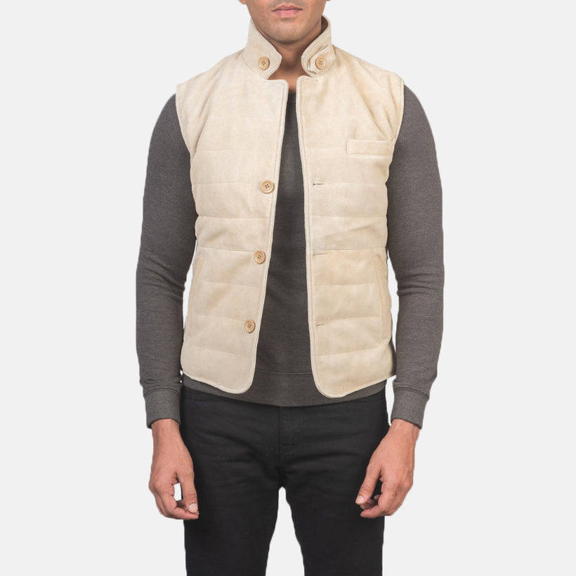 Tony Off-Weiß Suede Vest für Herren
