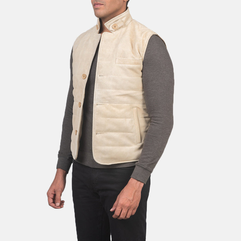 Tony Off-Weiß Suede Vest für Herren