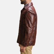 
Detailansicht of Notch & Button Hardware on Vincent Alley Braun Lederjacke für Herren