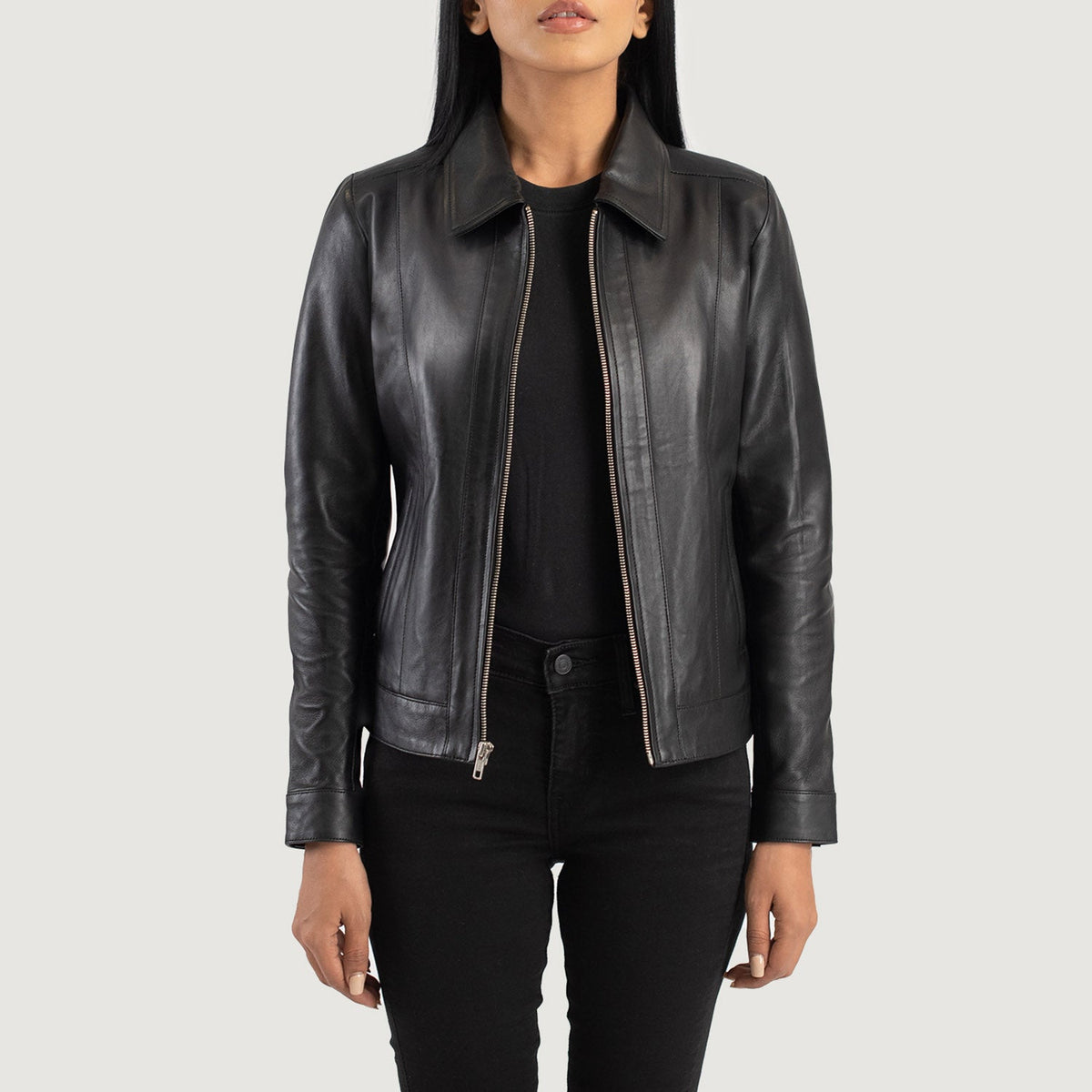 Vixen Classic Collar Lederjacke für Damen – Zusätzliche Produktansicht 1