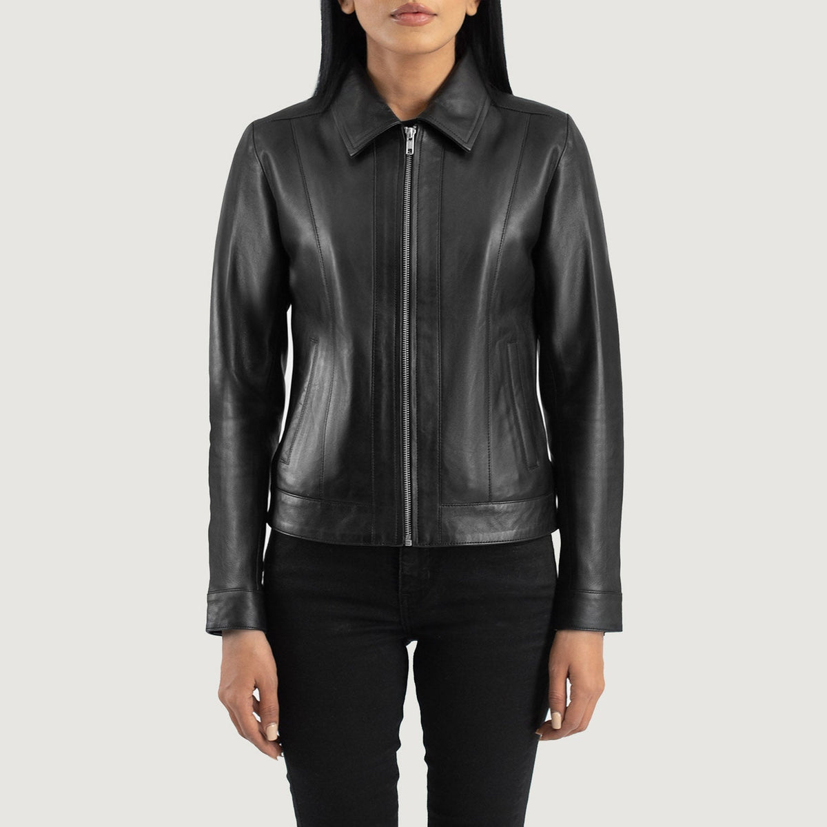 Vixen Classic Collar Lederjacke für Damen – Zusätzliche Produktansicht 4