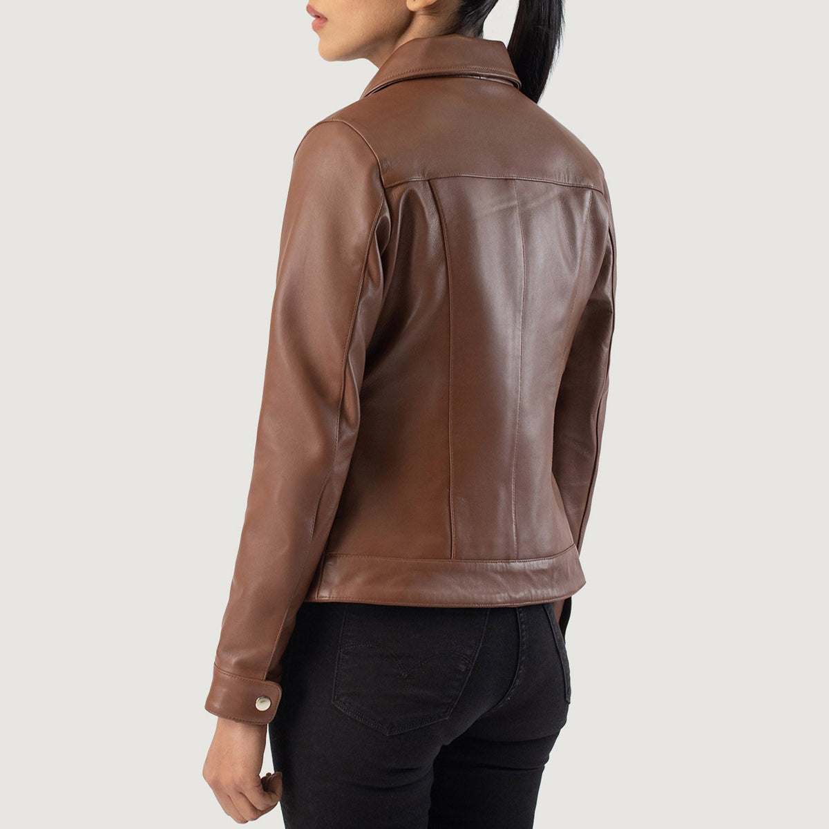 Vixen Classic Collar Lederjacke für Damen – Zusätzliche Produktansicht 5