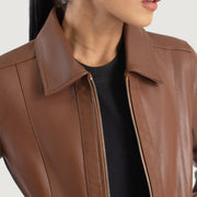 Vixen Classic Collar Lederjacke für Damen – Zusätzliche Produktansicht 6