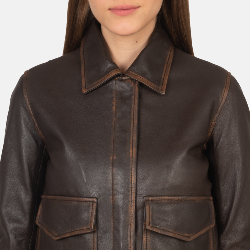 Westa A-2 Leder-Bomberjacke für Damen – Zusätzliche Produktansicht 7