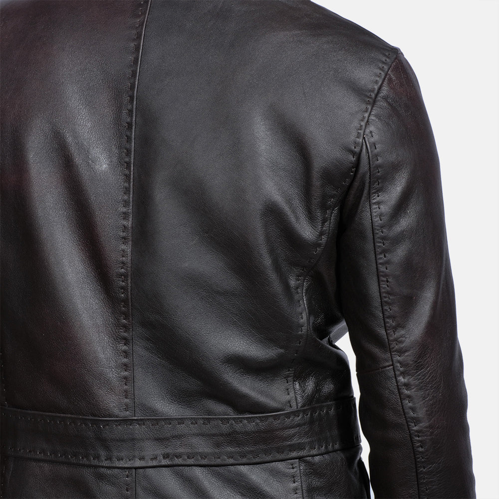 Echtes Rindleder with Pull-up Finish Grain Texture &amp; Heavy-Duty Seam Stitching Detail
