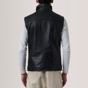 
Detailansicht of Band with Buckle & Zipper with placket Hardware on Zane Grey Suede Vest For Men