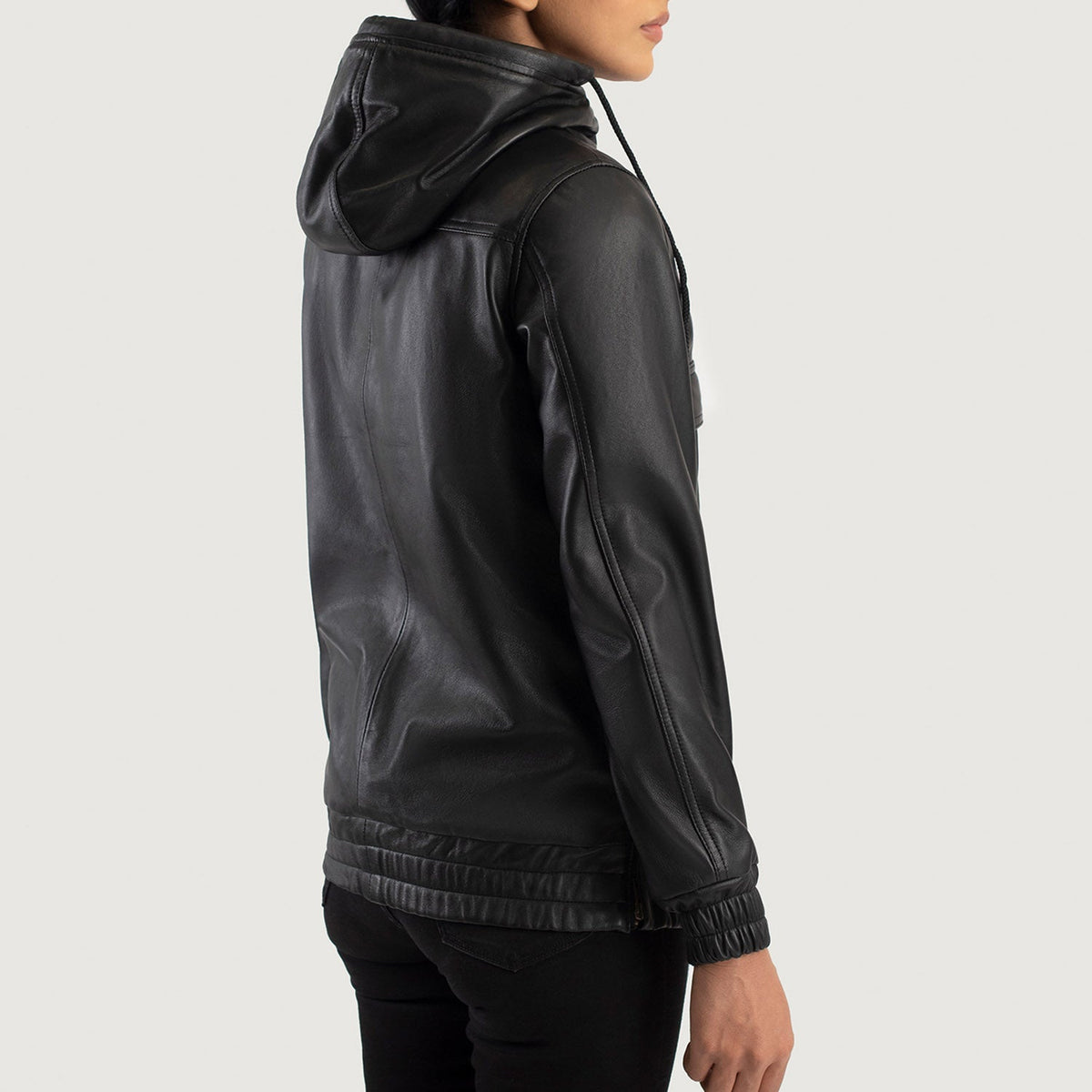 Zest Hooded Pullover Lederjacke für Damen – Zusätzliche Produktansicht 5
